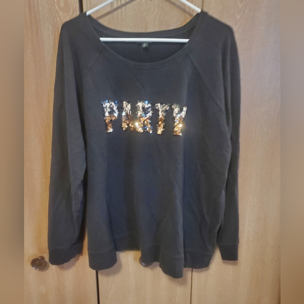 Torrid Party Leopard Print Gold Sequin & Black Sweatshirt Size 2 (2X 18/20)